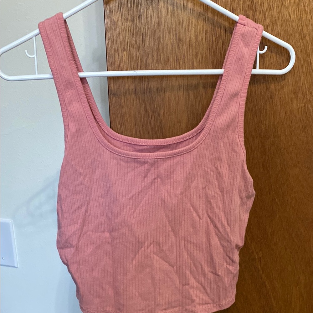 Pink Ribbed Women's Tank Top